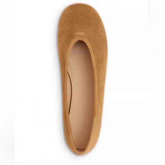 Coach Houston Ballet Flat Suede Coconut NWT - Picture 2 of 8